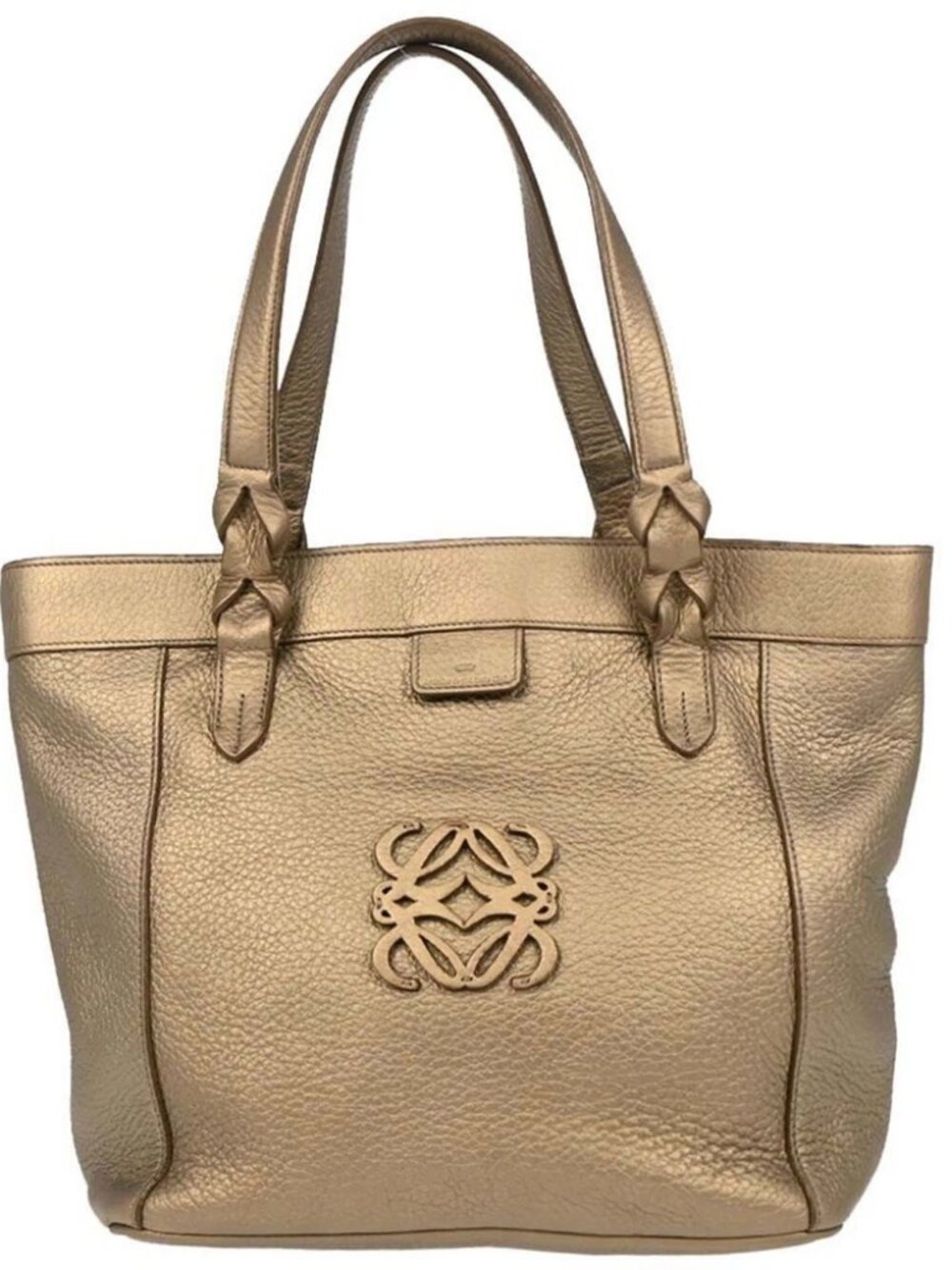 Loewe Gold Leather Tote Handbag